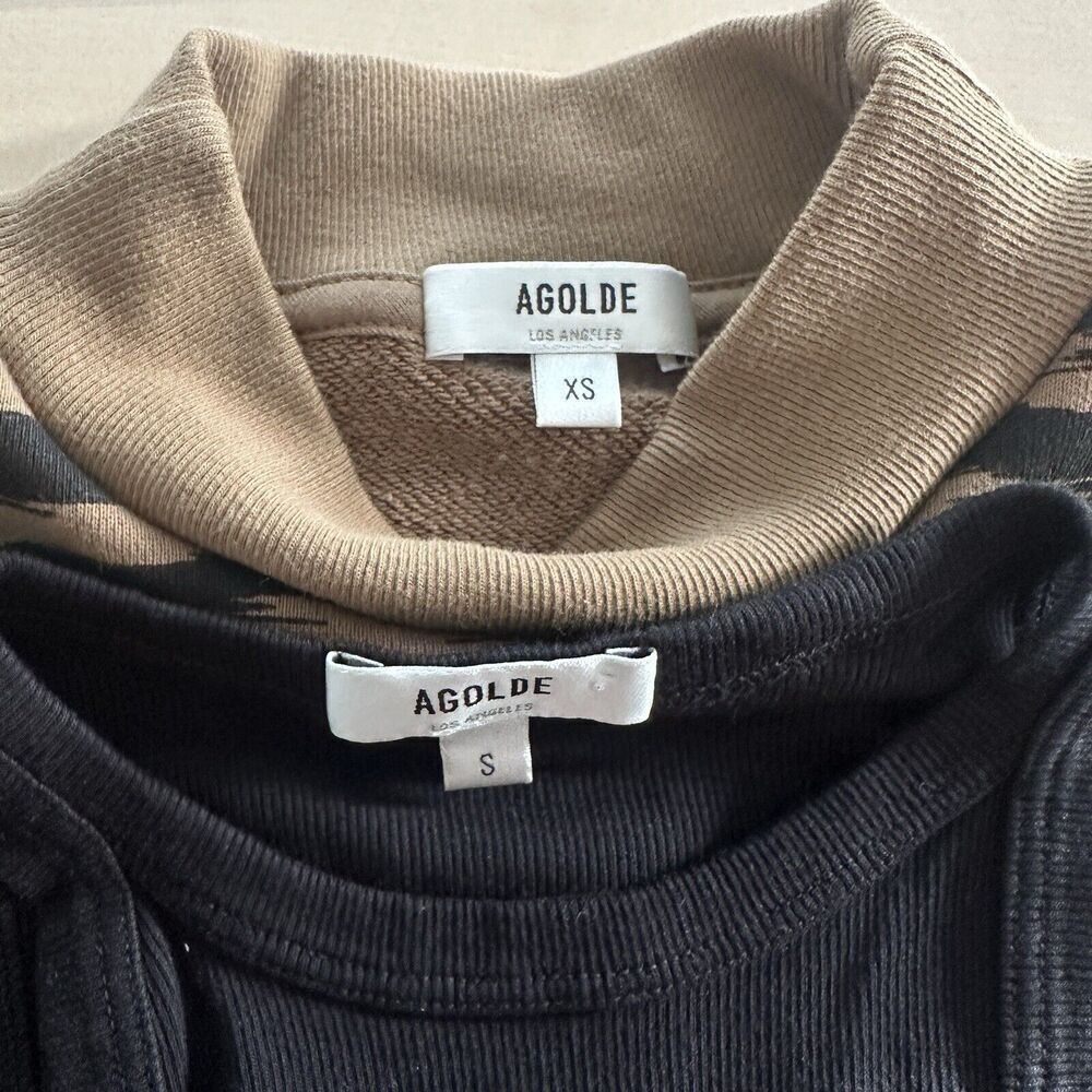 Agolde Sweatshirt‎ Bodysuit Lot Womens S XS Crew Neck Folded Sleeve Sweater Top - Picture 6 of 8